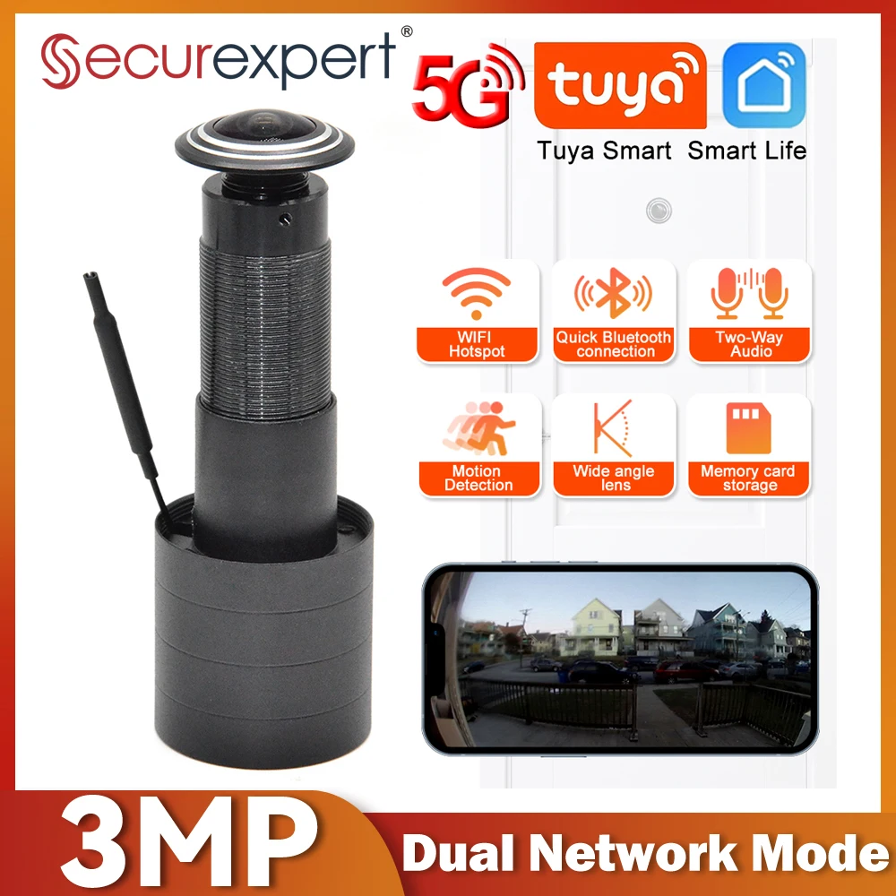 Home Security Front Door Camera - 3 МП HD Wi-Fi видеоглазок 2.4G/5G