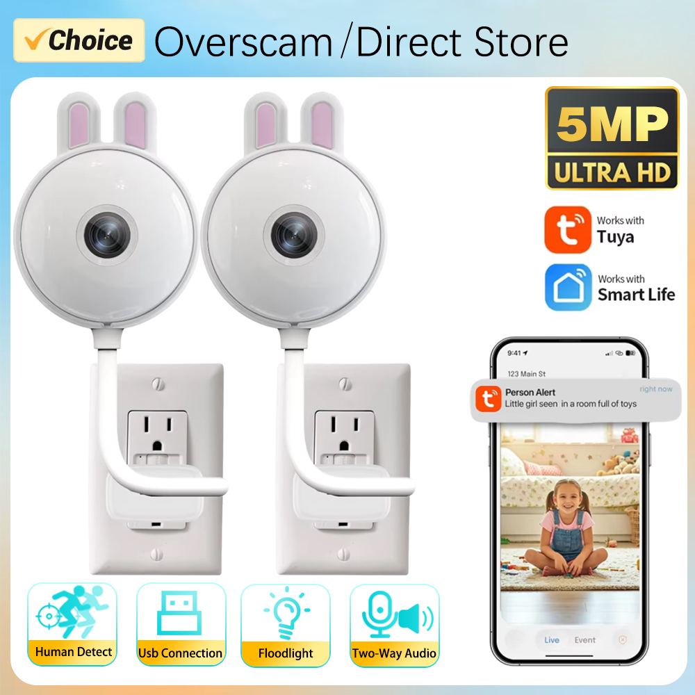 Home Security Flood Lights - Мини-камера Tuya для помещений, USB-камера с