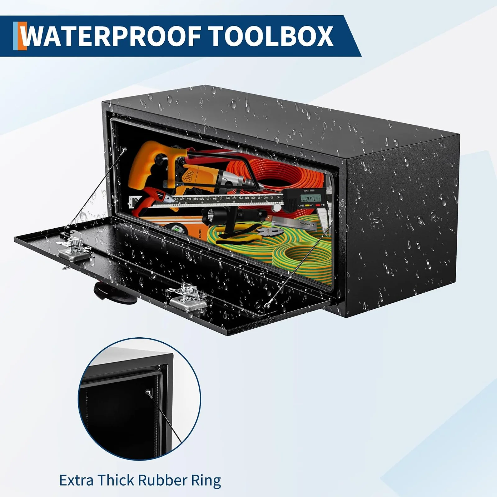 Home Security Box - Прочный черный стальной ящик для инструментов,